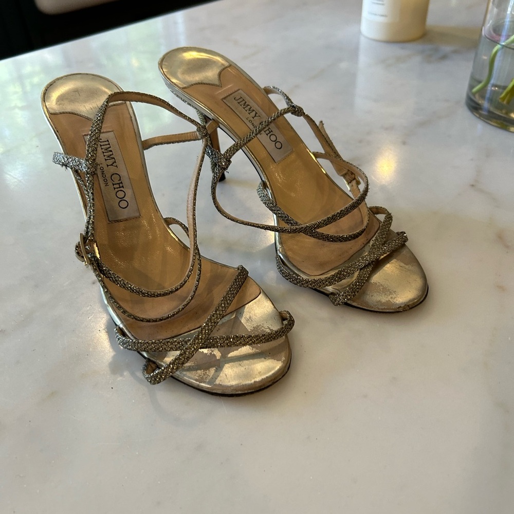 Jimmy Choo sandals gold/silver versatile size 38.5